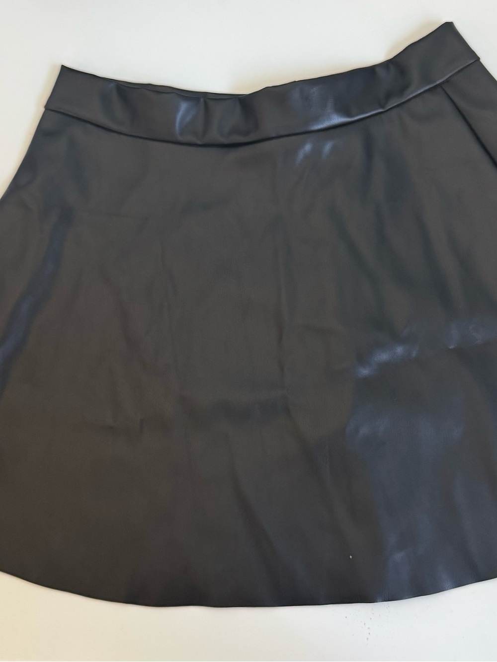 *3 for $15* Black Faux Leather A-Line Women's Skirt